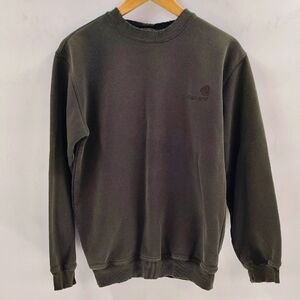 Carhartt Green Size Small Mens Pullover Sweatshirt Distressed Collar